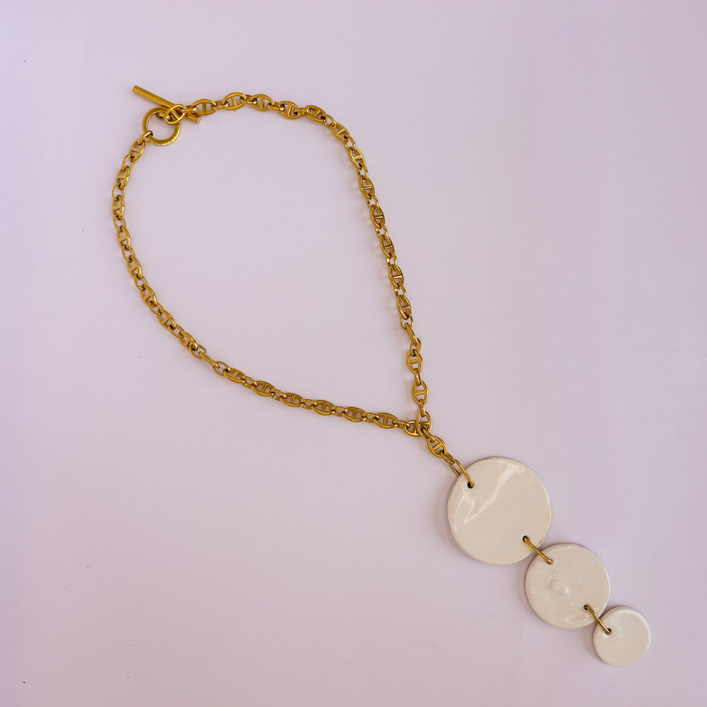 Collier pastilles de Porcelaine x3 x PORCELAINE