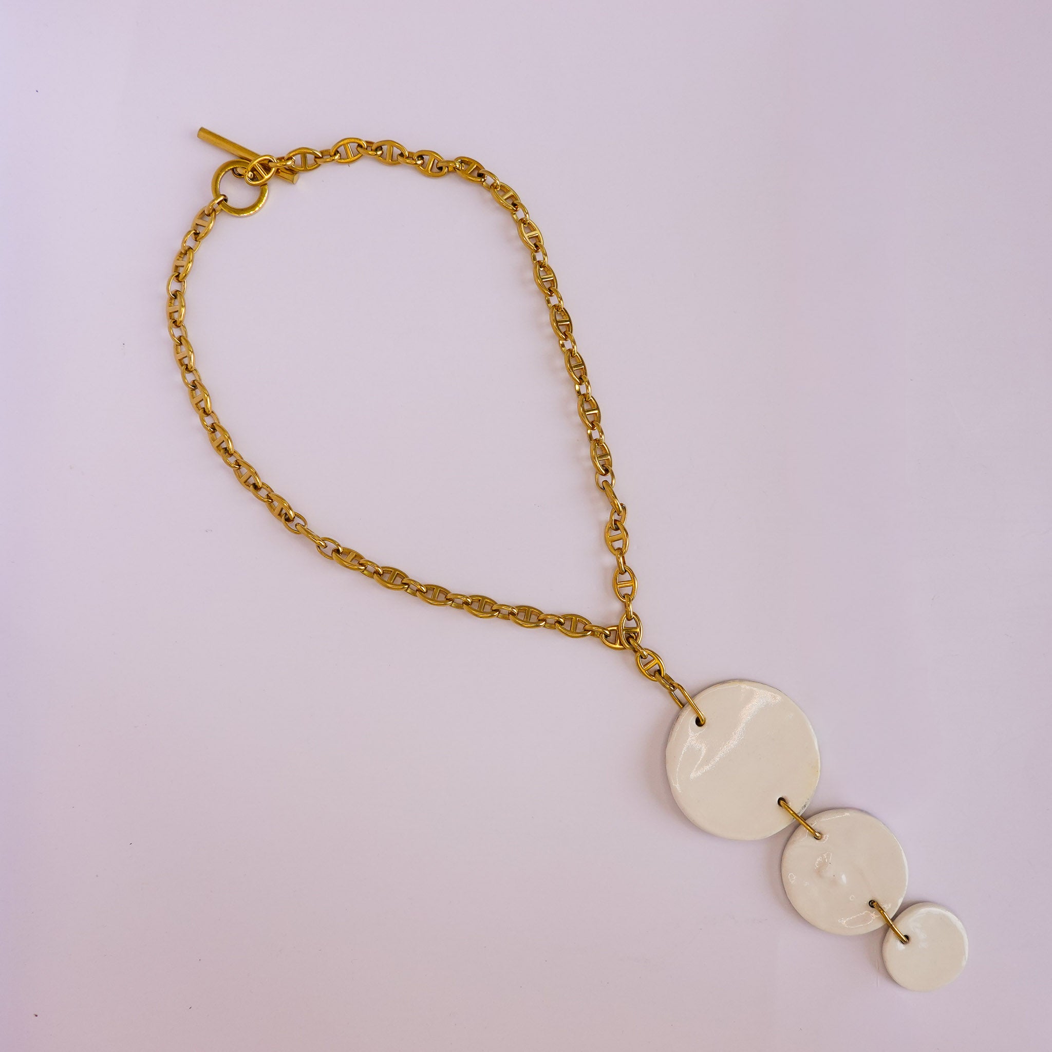 Collier pastilles de Porcelaine x3 x PORCELAINE