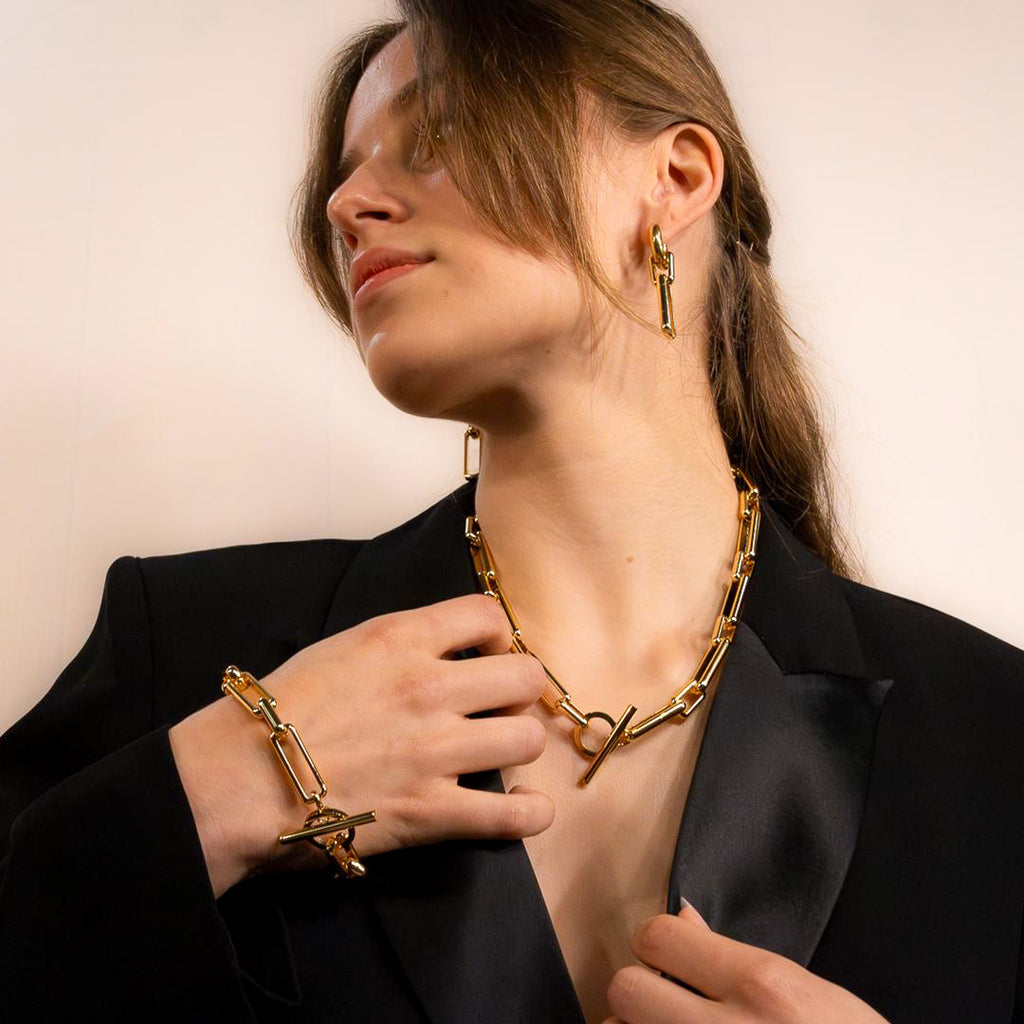 Boucles d'oreilles Créoles grosse chaîne x BLING