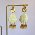 Boucles d'oreilles créoles dorées et pampilles arrondies x CANOPÉE DORÉE