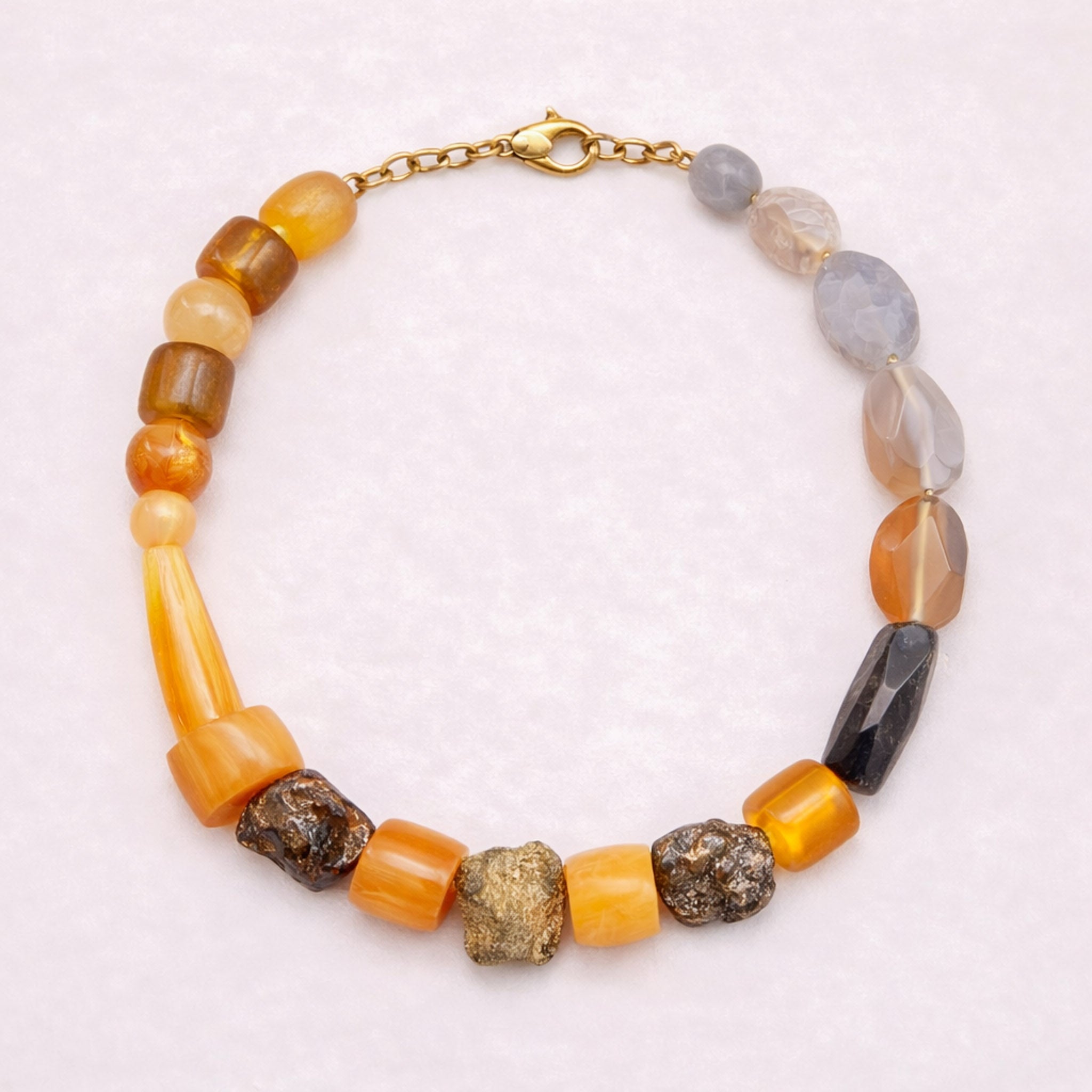 Collier Ambre jaune et Marron x PRÉCIEUSE