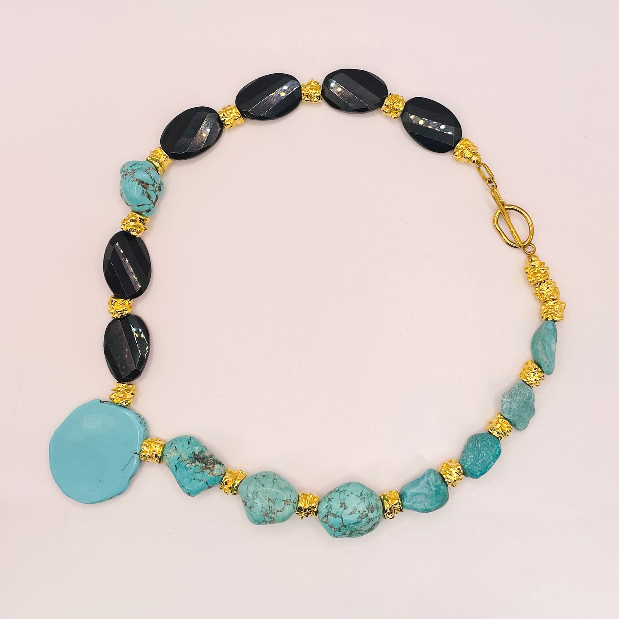 Collier Quartz bleu foncé et Turquoise x PRÉCIEUSE