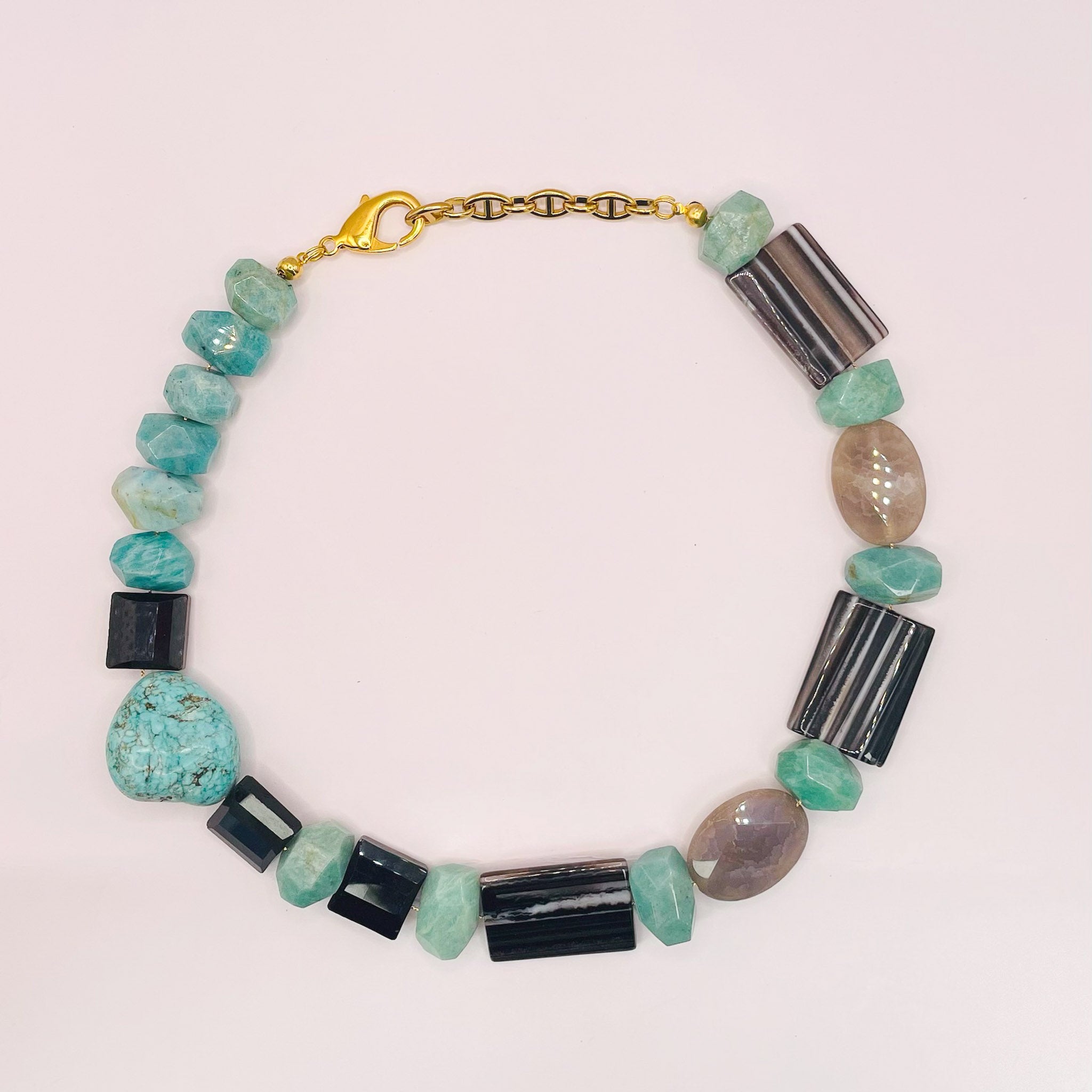 Collier Turquoise et verre soufflé x PRÉCIEUSE
