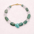 Collier Quartz Blanc Agathe Vert et Turquoise x PRÉCIEUSE