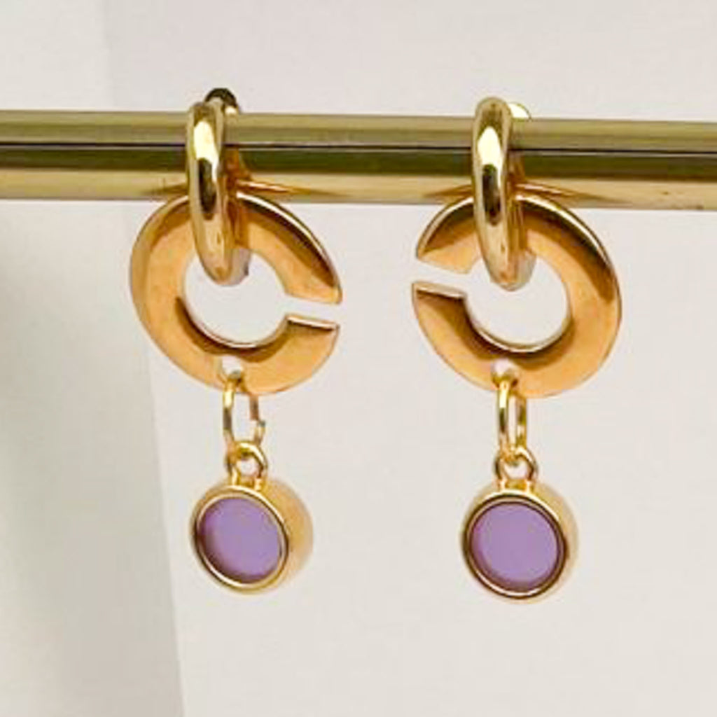 Boucles d'oreilles vitrail rond x CRISTAL