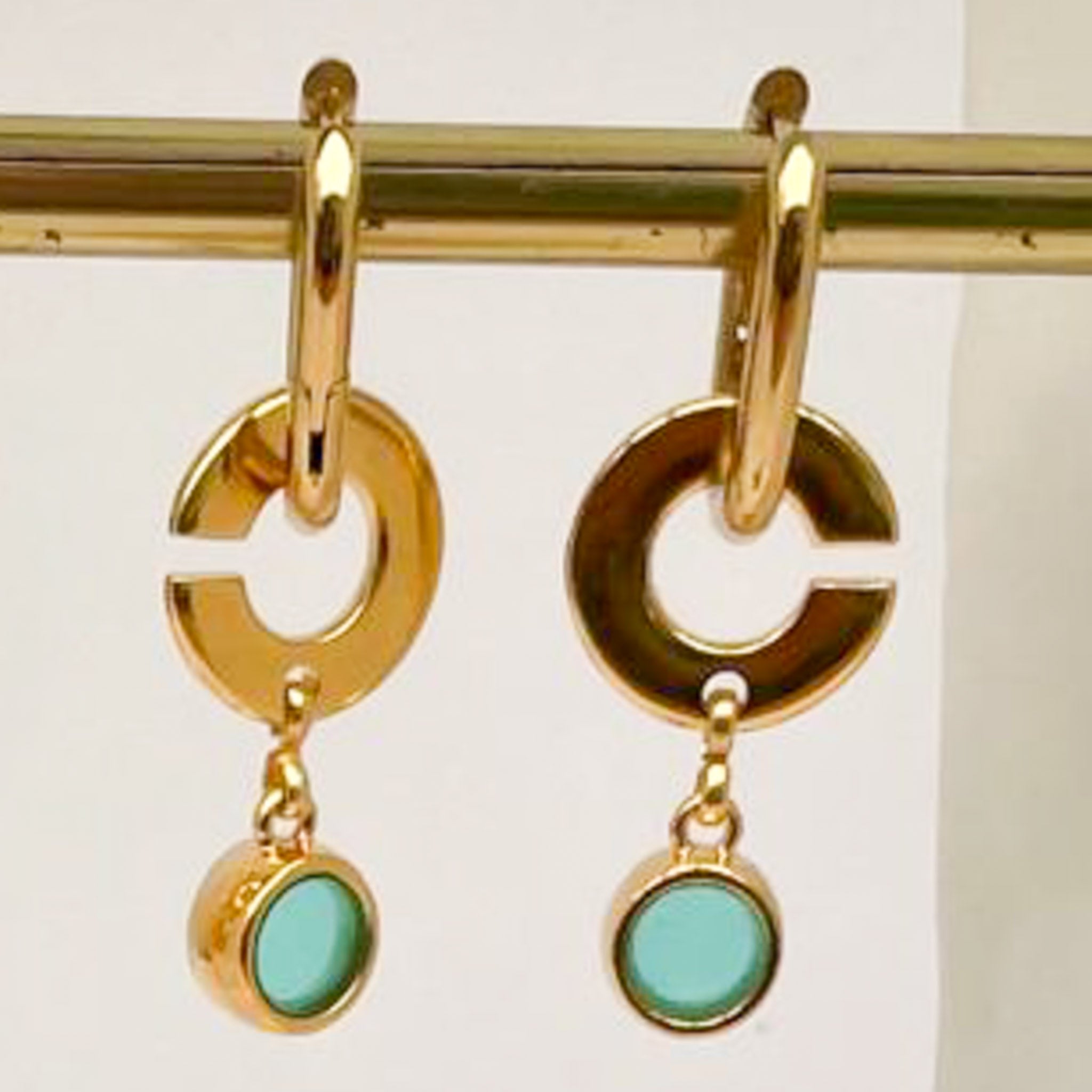 Boucles d'oreilles vitrail rond x CRISTAL