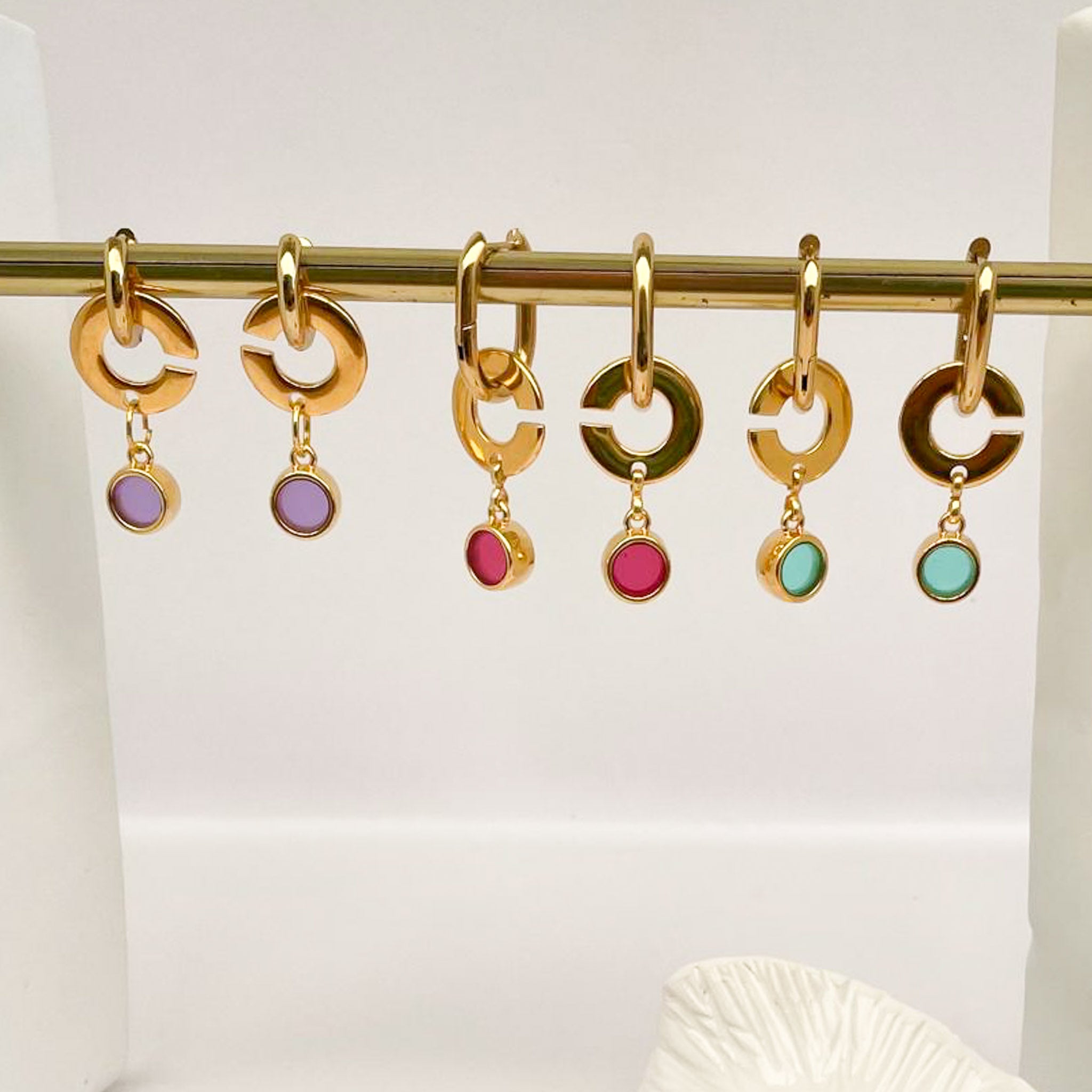 Boucles d'oreilles vitrail rond x CRISTAL