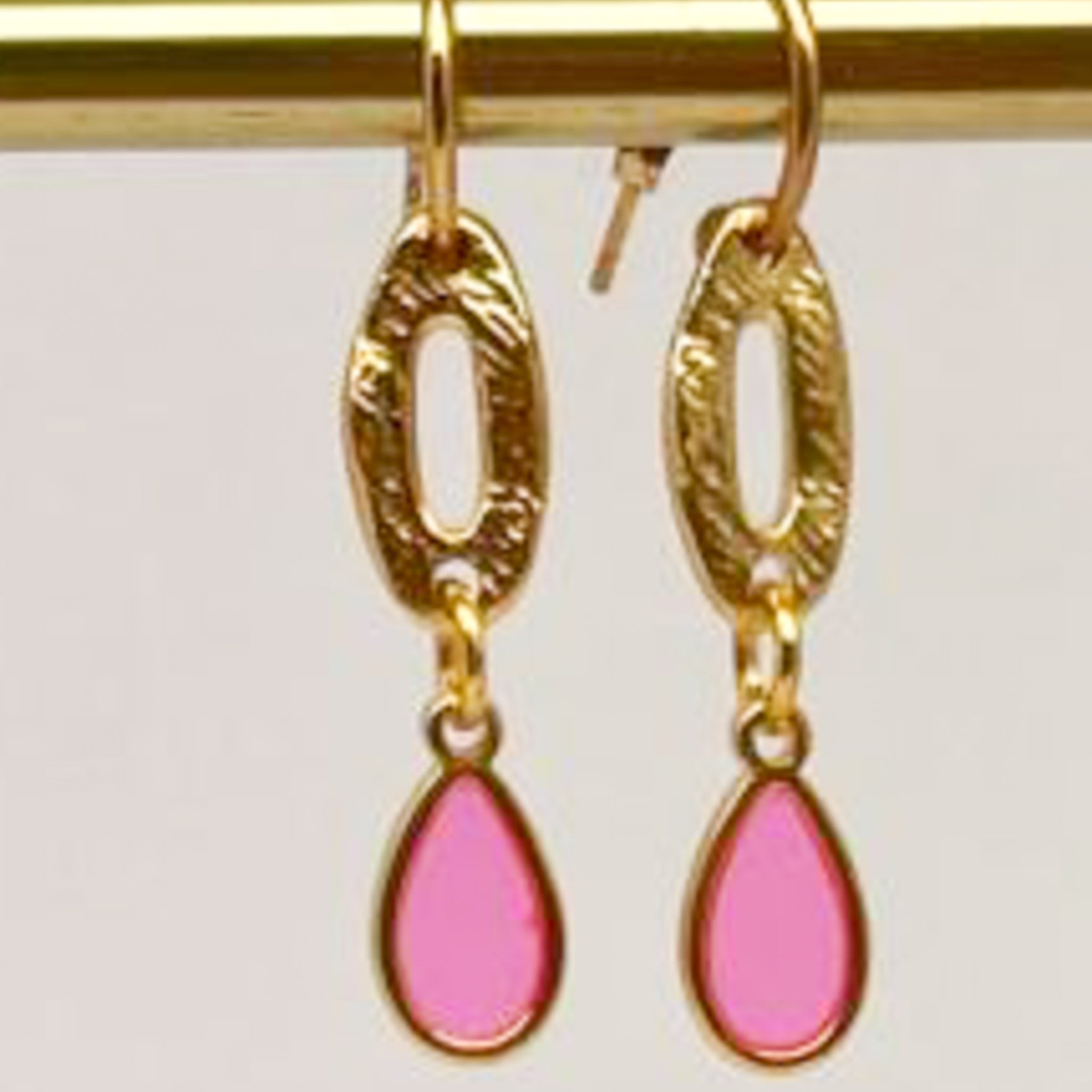 Boucles d'oreilles vitrail goutte x CRISTAL