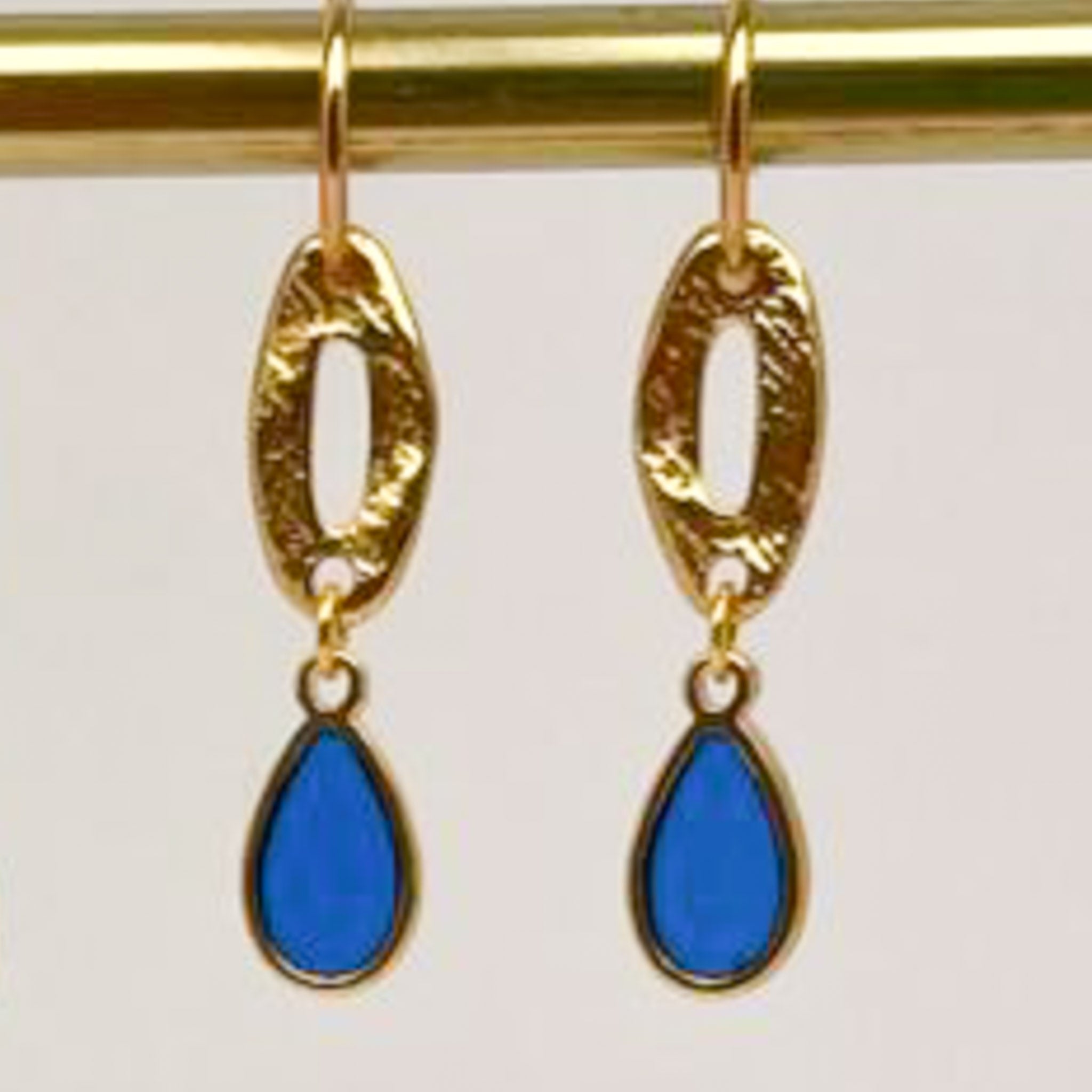 Boucles d'oreilles vitrail goutte x CRISTAL