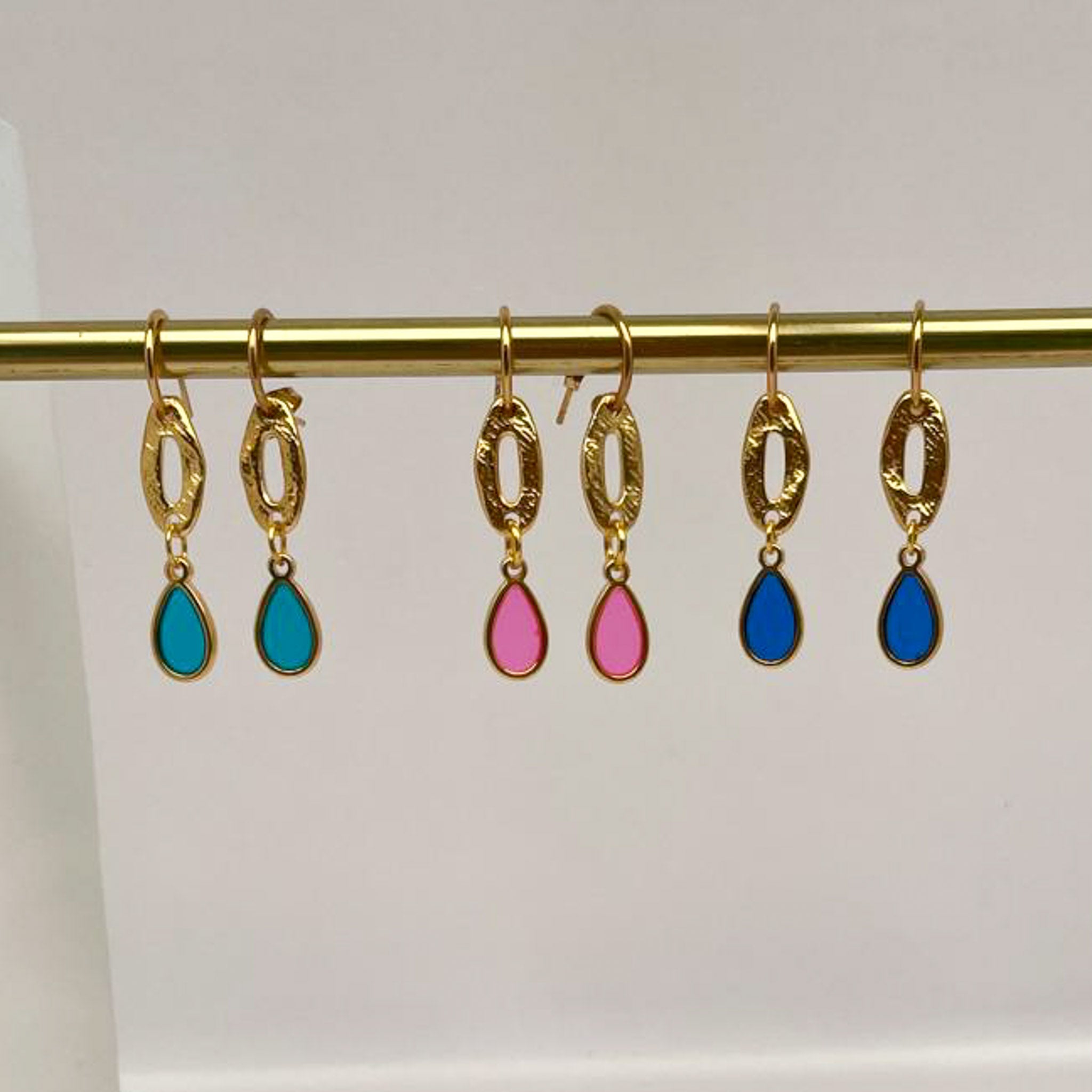 Boucles d'oreilles vitrail goutte x CRISTAL