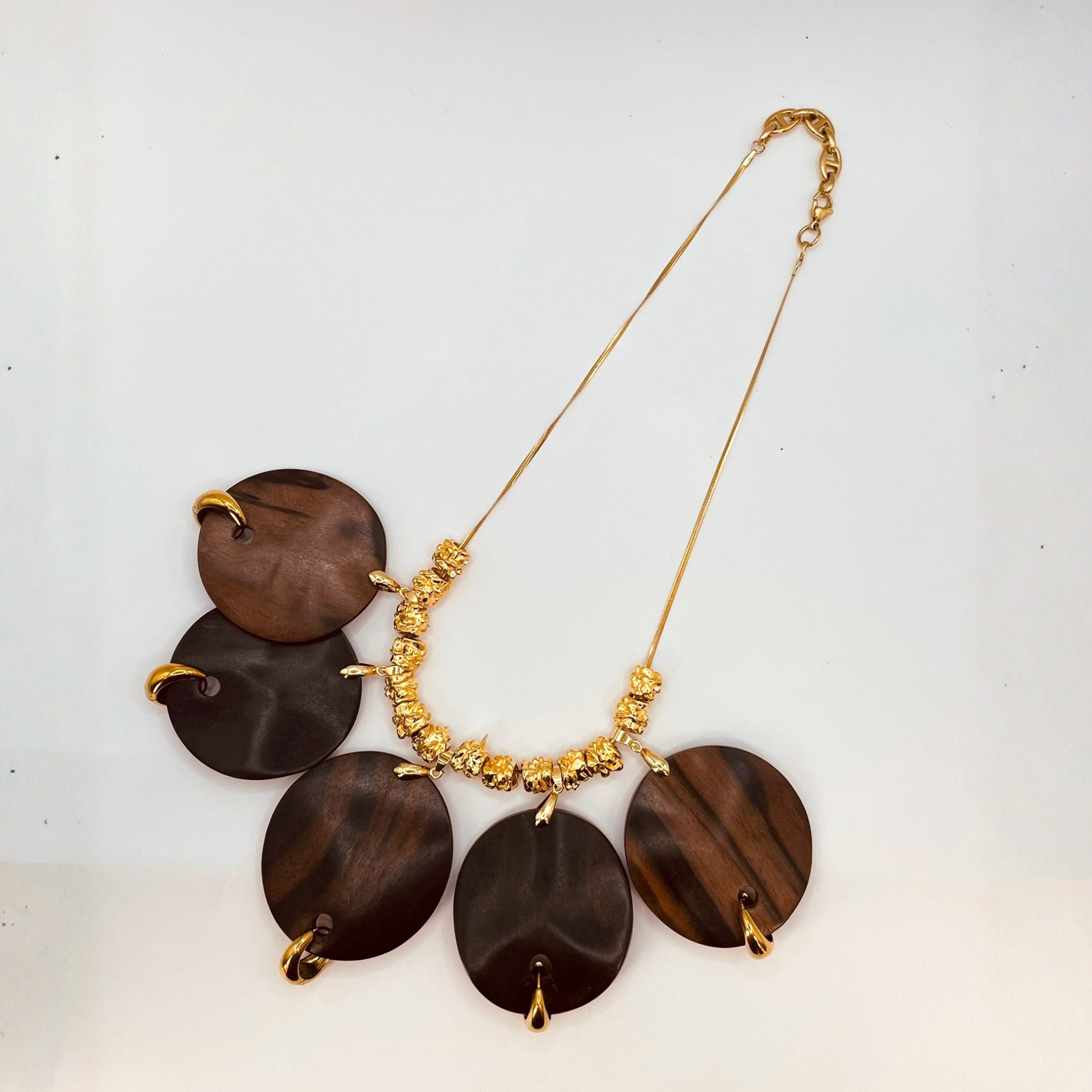 Collier pastilles ébènes x5 x ÉTHNIQUE