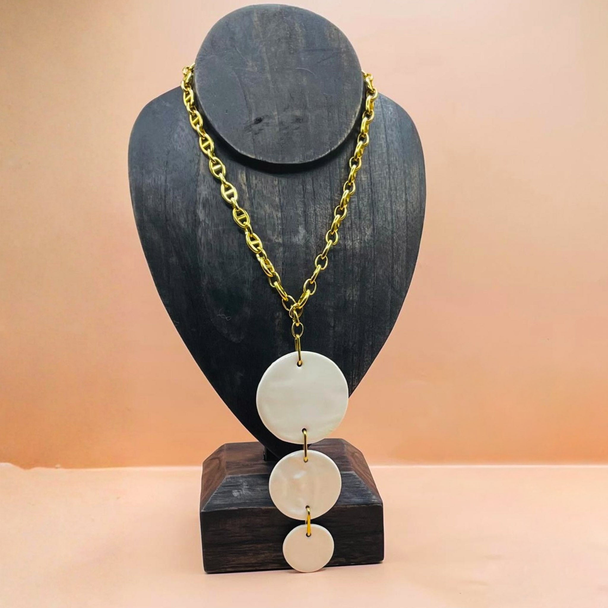 Collier pastilles de Porcelaine x3 x PORCELAINE